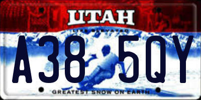 UT license plate A385QY