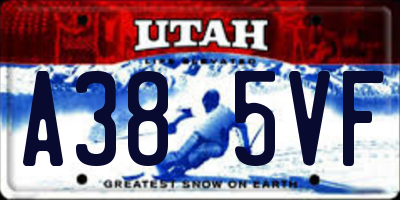 UT license plate A385VF