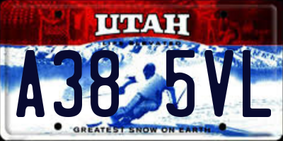 UT license plate A385VL