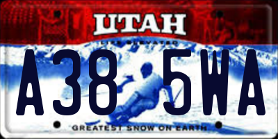 UT license plate A385WA