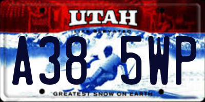 UT license plate A385WP