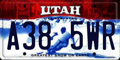 UT license plate A385WR