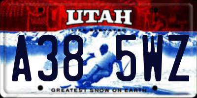 UT license plate A385WZ