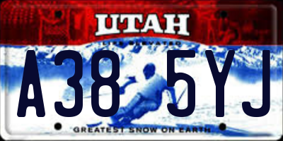 UT license plate A385YJ