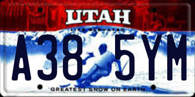 UT license plate A385YM