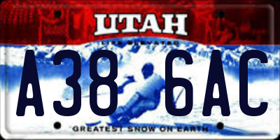 UT license plate A386AC