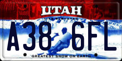 UT license plate A386FL