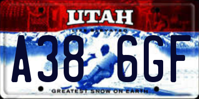 UT license plate A386GF