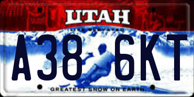 UT license plate A386KT