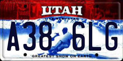 UT license plate A386LG