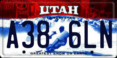 UT license plate A386LN