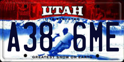 UT license plate A386ME