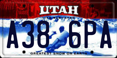 UT license plate A386PA