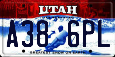 UT license plate A386PL