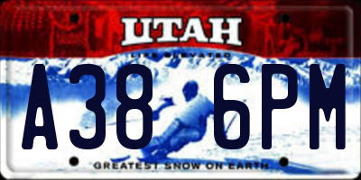UT license plate A386PM