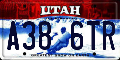 UT license plate A386TR