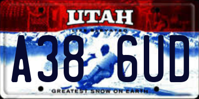 UT license plate A386UD
