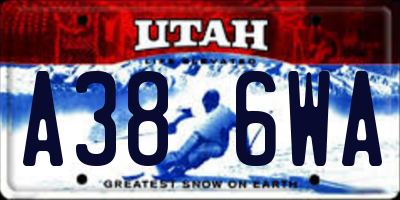 UT license plate A386WA