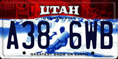 UT license plate A386WB