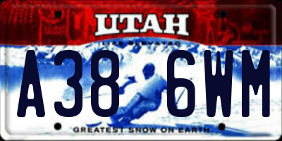 UT license plate A386WM