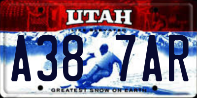 UT license plate A387AR