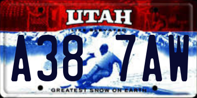 UT license plate A387AW