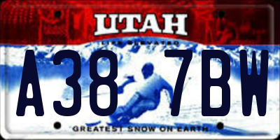 UT license plate A387BW