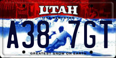 UT license plate A387GT
