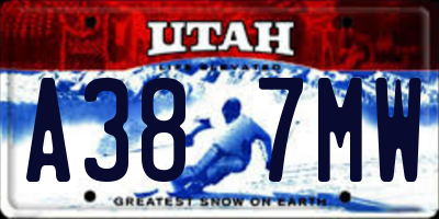 UT license plate A387MW