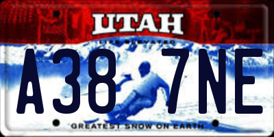 UT license plate A387NE