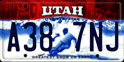 UT license plate A387NJ