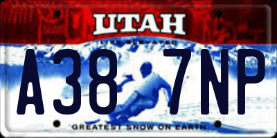 UT license plate A387NP
