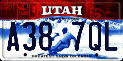 UT license plate A387QL