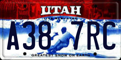 UT license plate A387RC
