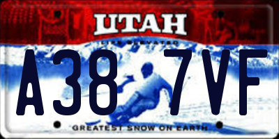 UT license plate A387VF