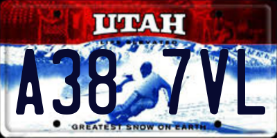 UT license plate A387VL