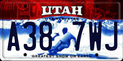 UT license plate A387WJ