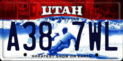 UT license plate A387WL