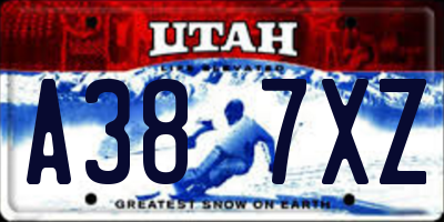 UT license plate A387XZ