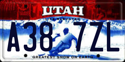 UT license plate A387ZL