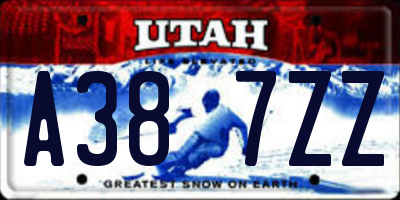 UT license plate A387ZZ