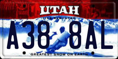 UT license plate A388AL
