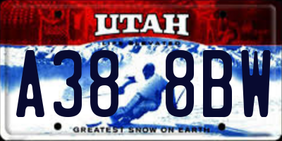 UT license plate A388BW