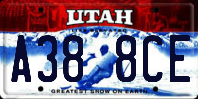 UT license plate A388CE