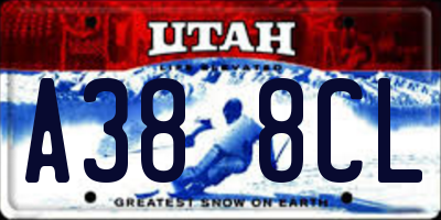 UT license plate A388CL