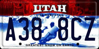 UT license plate A388CZ