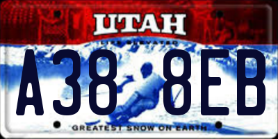 UT license plate A388EB