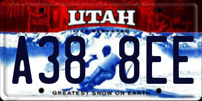 UT license plate A388EE