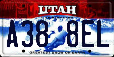 UT license plate A388EL