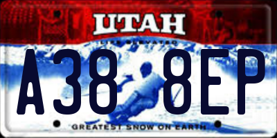 UT license plate A388EP